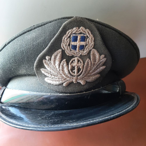 Greek Gendarmerie officer caps used, 1970s collectible set of 2
