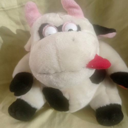 Talking vibrating plush cow used 20cm with working mechanism