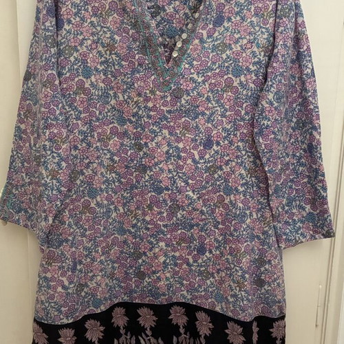 Fusion Indian cotton dress L, multicolor