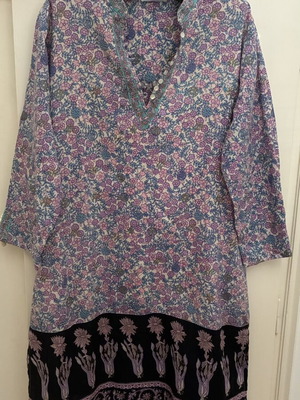 Fusion Indian cotton dress L, multicolor