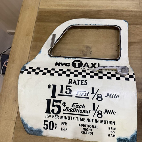 Retro 3D Metal Wall Signs set of 2 used, vintage car door design
