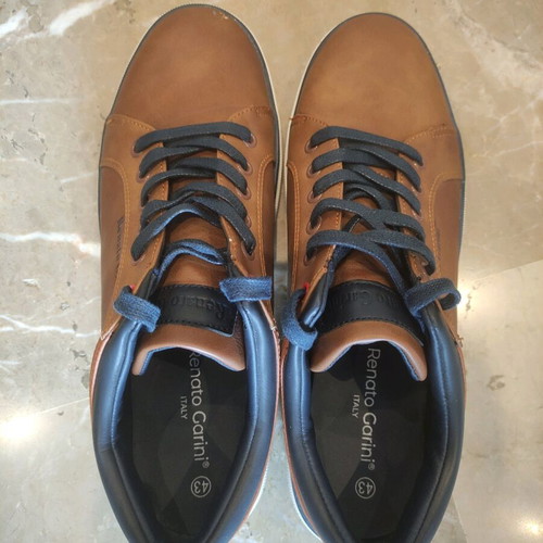 Renato Garini men's shoes used, size 43, tan blue