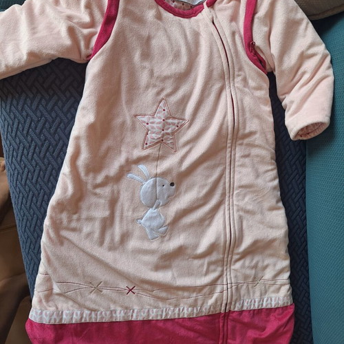 Premaman velour baby sleeping bag, pink, size 1