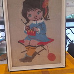 Knitting girl doll, 40 cm height, 25 cm width