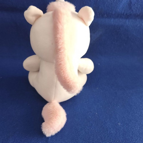 Small plush unicorn, pink and white