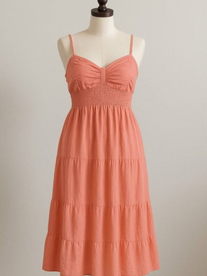 NoM airy dress with straps like new, peach color, size M