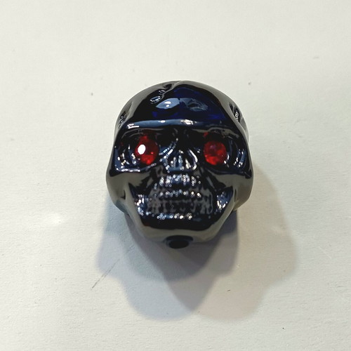 Metal guitar knob skull design with red eyes