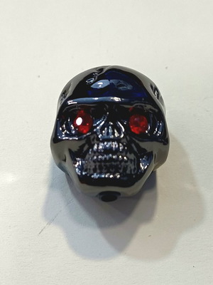 Metal guitar knob skull design with red eyes