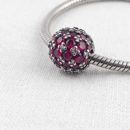 Pandora Pavé Round Pink Charm Infinity Symbol new