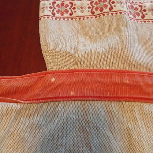 Vintage kitchen apron with traditional folk art motifs 1950