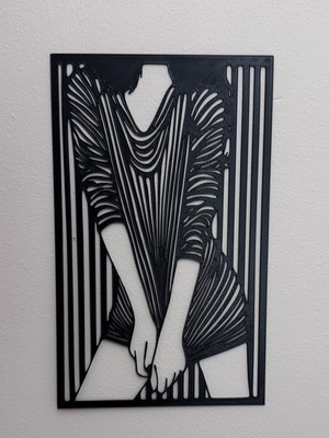 Black plastic wall decor female silhouette