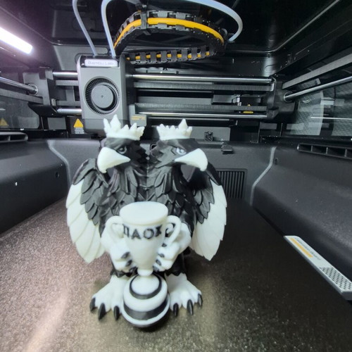 PAOK Double-Headed Eagle 3D Printed Figurine with Trophy, New, 10 cm