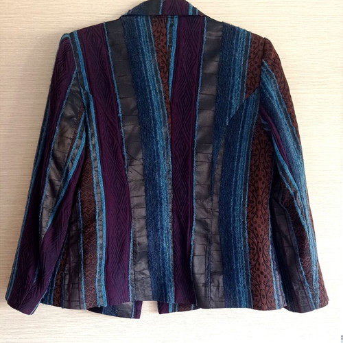 Striped boho jacket XL new with mixed textures