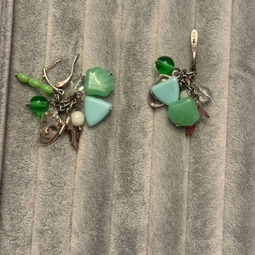 Silver earrings new with mineral stones, Jenavi