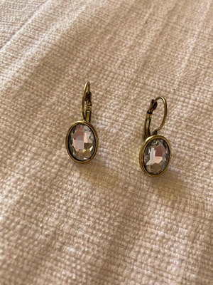 Earrings used gold color with white stone