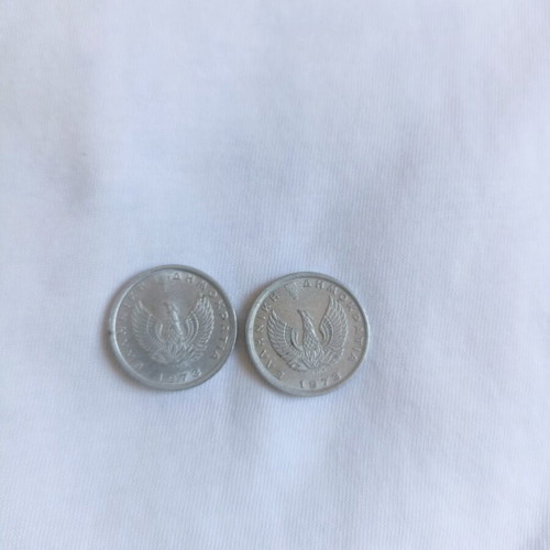 Set of 2 10 Lepta Coins 1973 like new