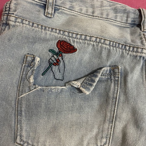 Funky Buddha shorts women's blue with rips like new, size S