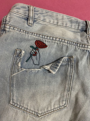 Funky Buddha shorts women's blue with rips like new, size S