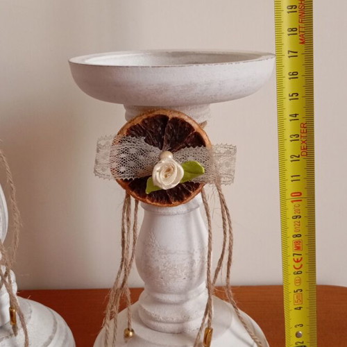 Candlesticks set of 2 with handmade decoration like new