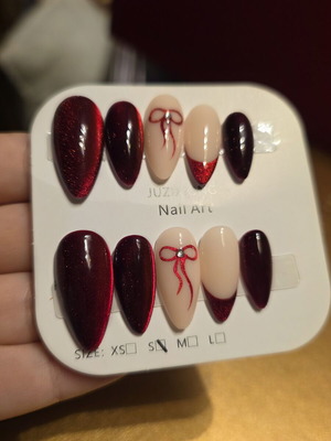 Press on nails χειροποίητα διπλής στρώσης ακρυλικά cat eye