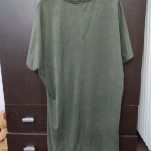 Khaki short-sleeve blouse used, size L