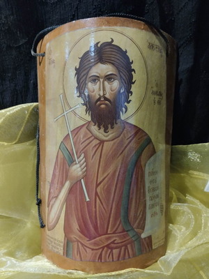 Άγιος Αλέξιος σε κεραμίδι μεταχειρισμένο, διαστάσεις 21x14,5 εκ.