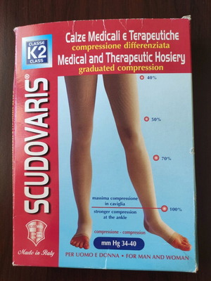 Compression socks for varicose veins with open toes like new, mm Hg 34-40, size 2
