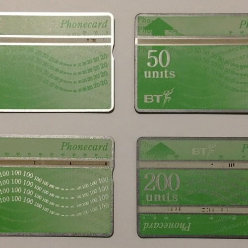 Magnetic phonecards from England used, pack of 4