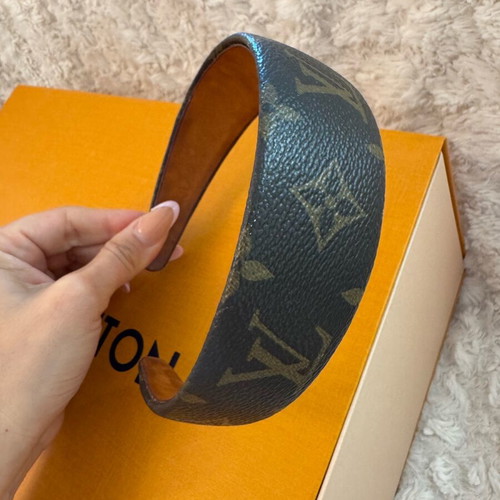 Louis Vuitton Monogram Headband used, beige and brown