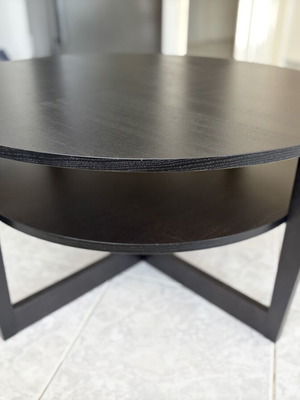 IKEA round black coffee table 90 cm