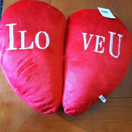 I Love You Red Plush Hanging Heart New