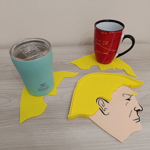 Donald Trump coasters new, collectible, plastic