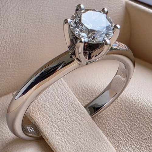 Solitaire ring white gold K18 new with 0.60cts diamond