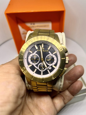 Folli Follie gold chronograph watch unisex used with box