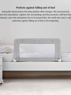 Reer By My Side folding bed rail 150x50 cm, grey