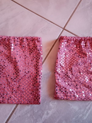 Sequin pouches set in bright pink, like new