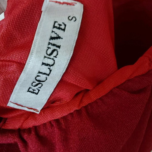 Red Midi Dress Esclusive S like new with open back and tie