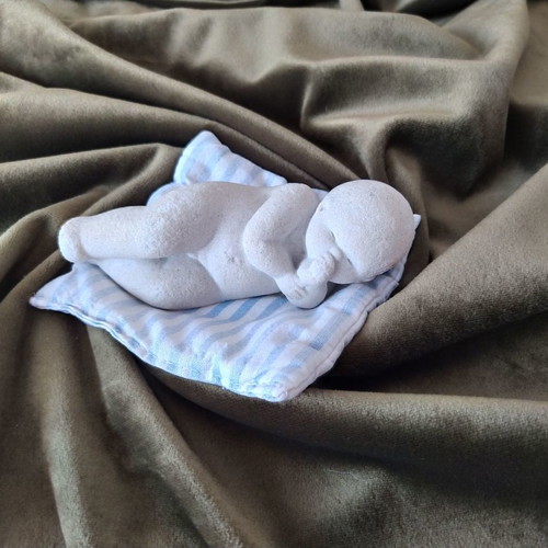 Limestone sleeping newborn baby figurine like new