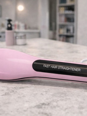 Fast Hair Straightener Hair Straightening Brush Pink New