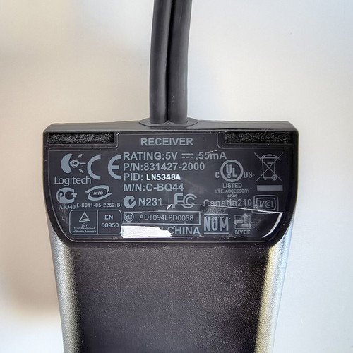 Logitech C-BT44 wireless receiver for EX110 and LX310 keyboards and mice, used