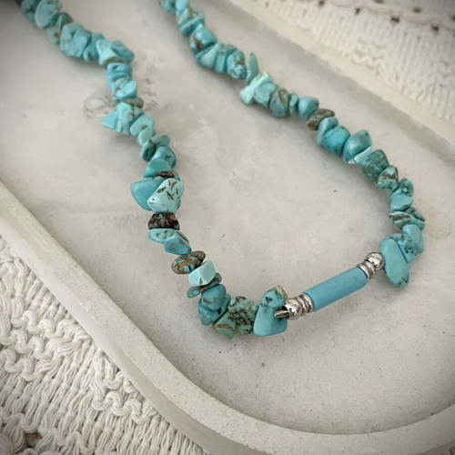 Handmade necklace with turquoise beads
