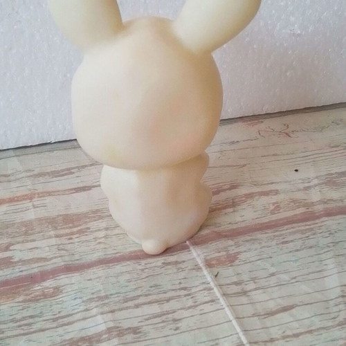 Vintage bunny rabbit sitting squeaky toy used, 70s