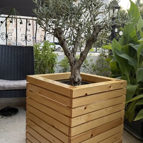 Wooden Planter Box New Solid Pine Outdoor 51x51x58cm