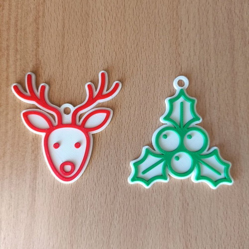 Pack of 14 Christmas ornaments from 3D printer, new