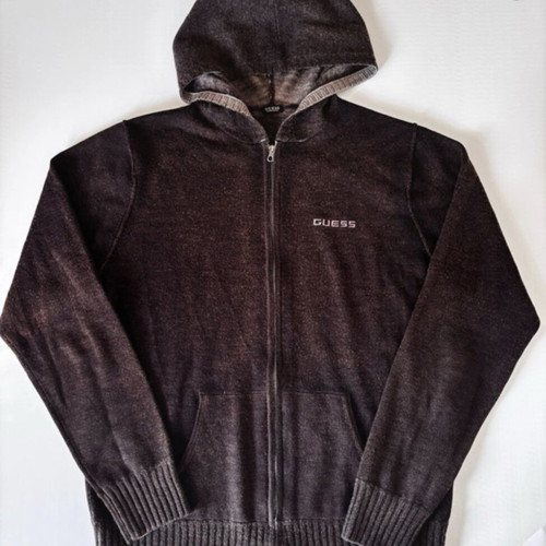 Guess wool women's zip-up jacket Large like new brown