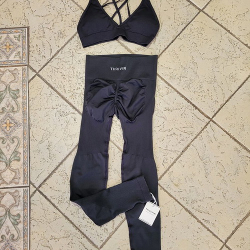 Thrivin women's sports leggings set new, gray, size S