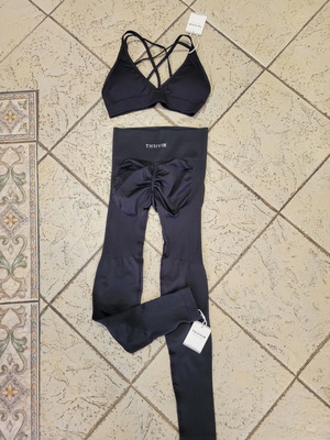 Thrivin women's sports leggings set new, gray, size S