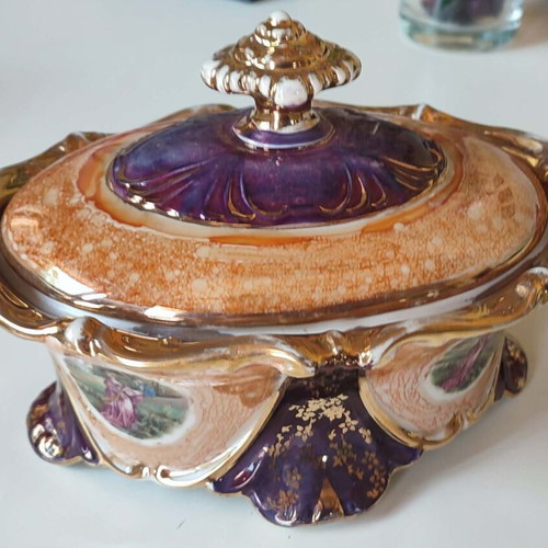 Porcelain bonbonnière with lid Gerold & Co. Tettau Bavaria used, vintage