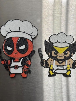 Deadpool and Wolverine fridge magnets made to order