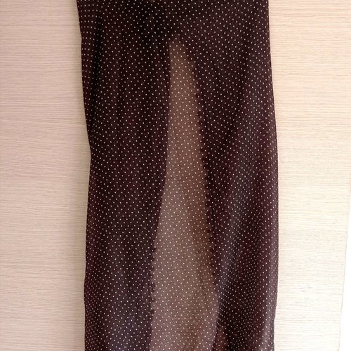 Brown scarf new with polka dots and pom poms 100 x 120
